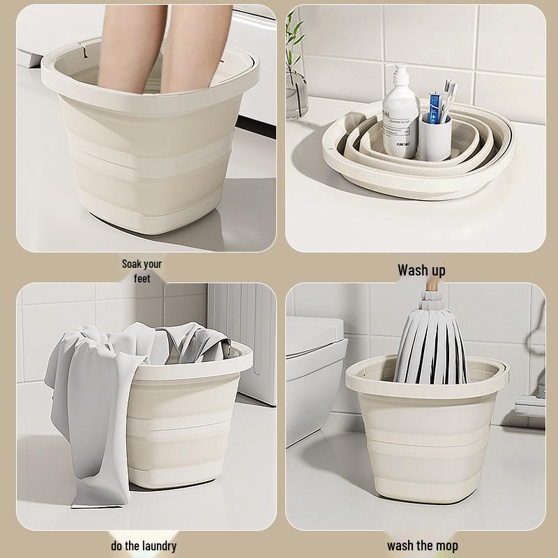 Multi-functional Portable Folding Water Bucket: Wall-Mounted, Thickened, Handheld, Ideal for Home and Outdoor Use, Water Fetching, and Car Washing.