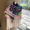 110cm Square Cotton Scarf Lightweight Wrap Shawl Women Elegant Minimalist Fashion Accessory
