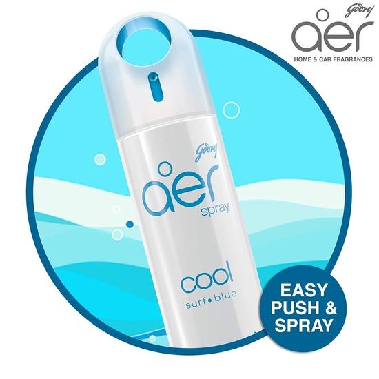 Godrej Aer Spray, Air Freshener for Home & Office - Cool Surf Blue & Petal Crush Pink | Long-Lasting Fragrance | Pack of 2 (240 Ml Each)