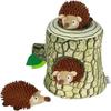 Squeaky Dog Toy, Durable Hedgehog Hide and Seek Interactive Plush Dog Toy for Dogs, Pets, Squeaky Plush Dog Toy Light Green Stump