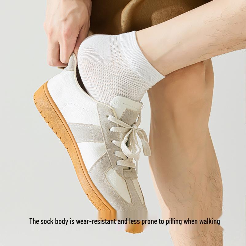Men's Antibacterial Cotton Socks - Spring, Autumn & Winter Breathable, Sweat-Absorbent Business Style