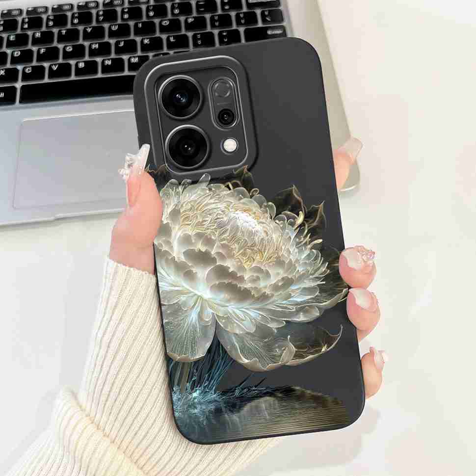 For Oppo Reno14 5G PLA110 Case Cute Rabbit Sunflower Soft Silicon Cover For Oppo Reno 14 CPH2737 6.59" Protective Cases Coque