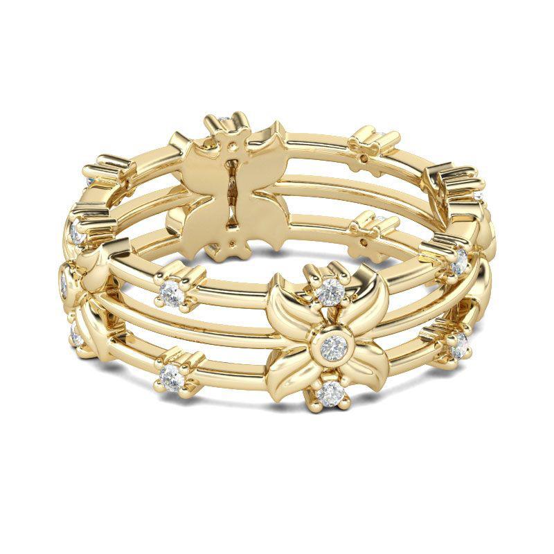 

Accessories, Simple Line Line Through Flower World Butterfly Ring no. 6
