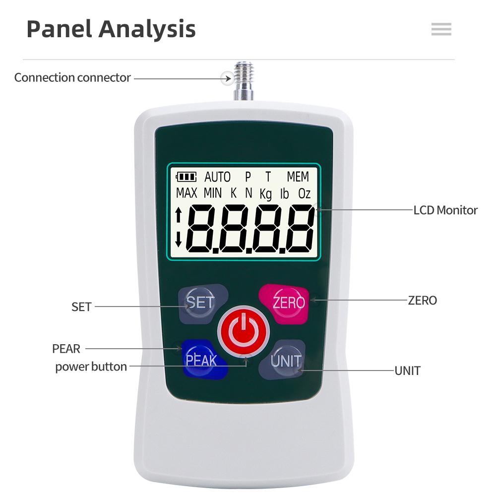 500N Digital Push Pull Force Gauge Precision Pressure Meter Electronic Dynamometer Portable Force Meter N Kg lb Oz Units