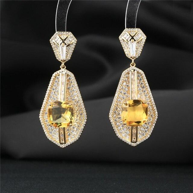 European and American Elegant Temperament Long CZ Dangle Earrings for Women 2022 Fashion Brand Jewelry Design Statement Eardrop