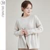 JIUMU Women's V-Neck Wool Cardigan Sweater