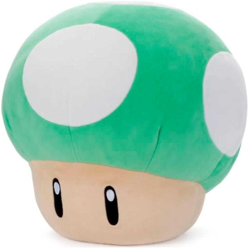 Takara Tomy Arts (TAKARATOMY A.R.T.S) Super Mario Mocchi-GameStyle 1up mushroom plush toy height ...