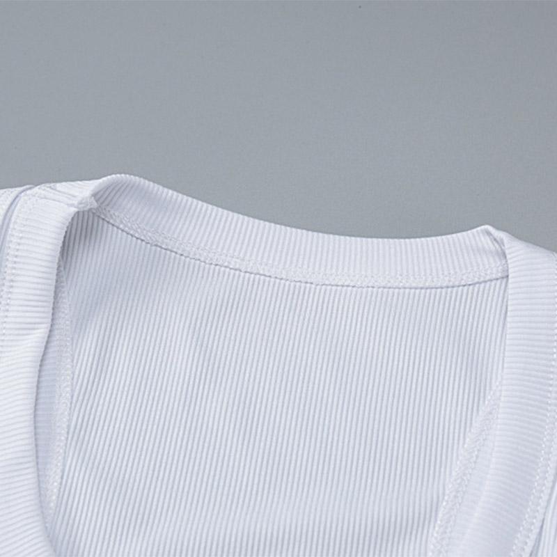 Ribbed Square Neck White Sexy Slim Y2K Crop Tank Top Summer Women Goth Clothes Streetwear Vacation Casual Wholesale