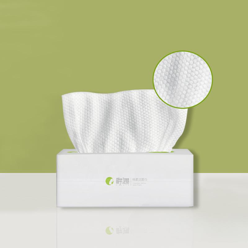 Serviette Visage Jetable, Coton Démaquillant Épaissi Serviette Douce Coton Nettoyant Double Usage Sec et Humide