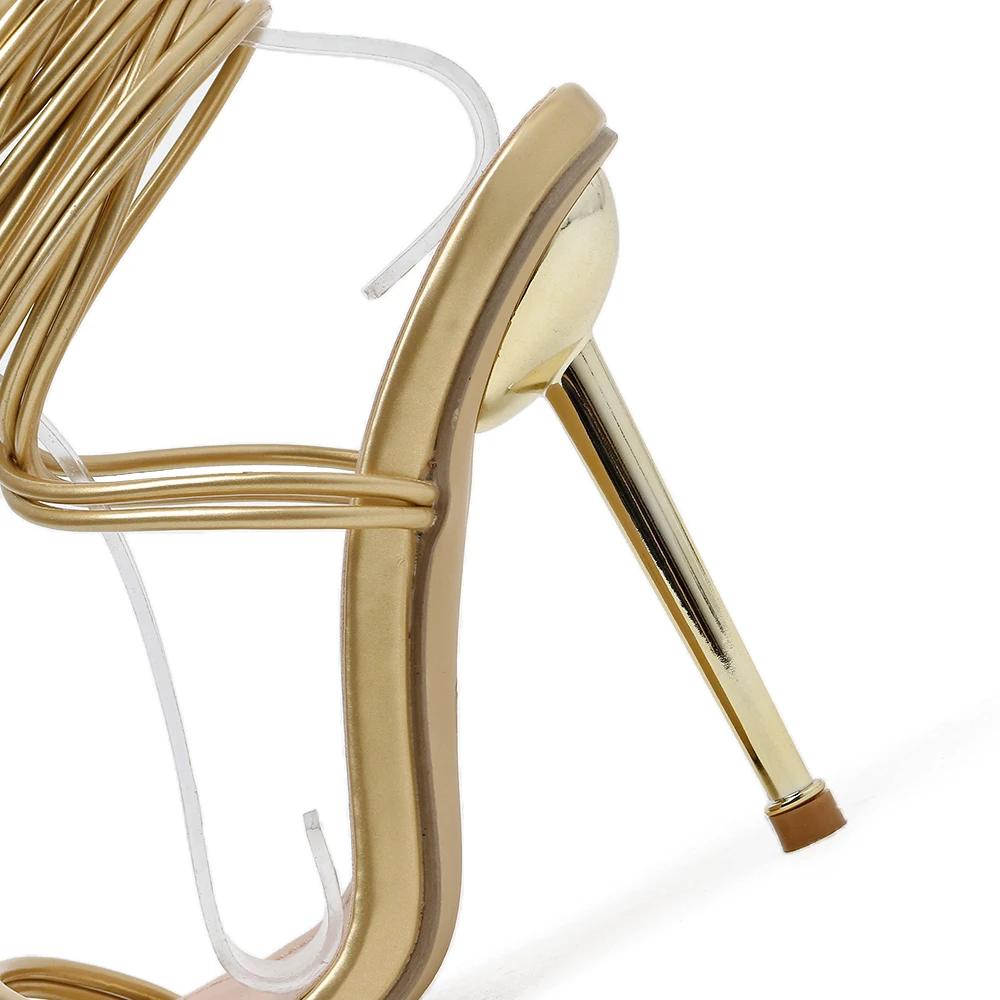 Fashion 2024 European Summer Sandals Candy Color Point Toe Lace Ankle Strap Party High Heels Pumps 11cm High Thin Heel Sandals Lady