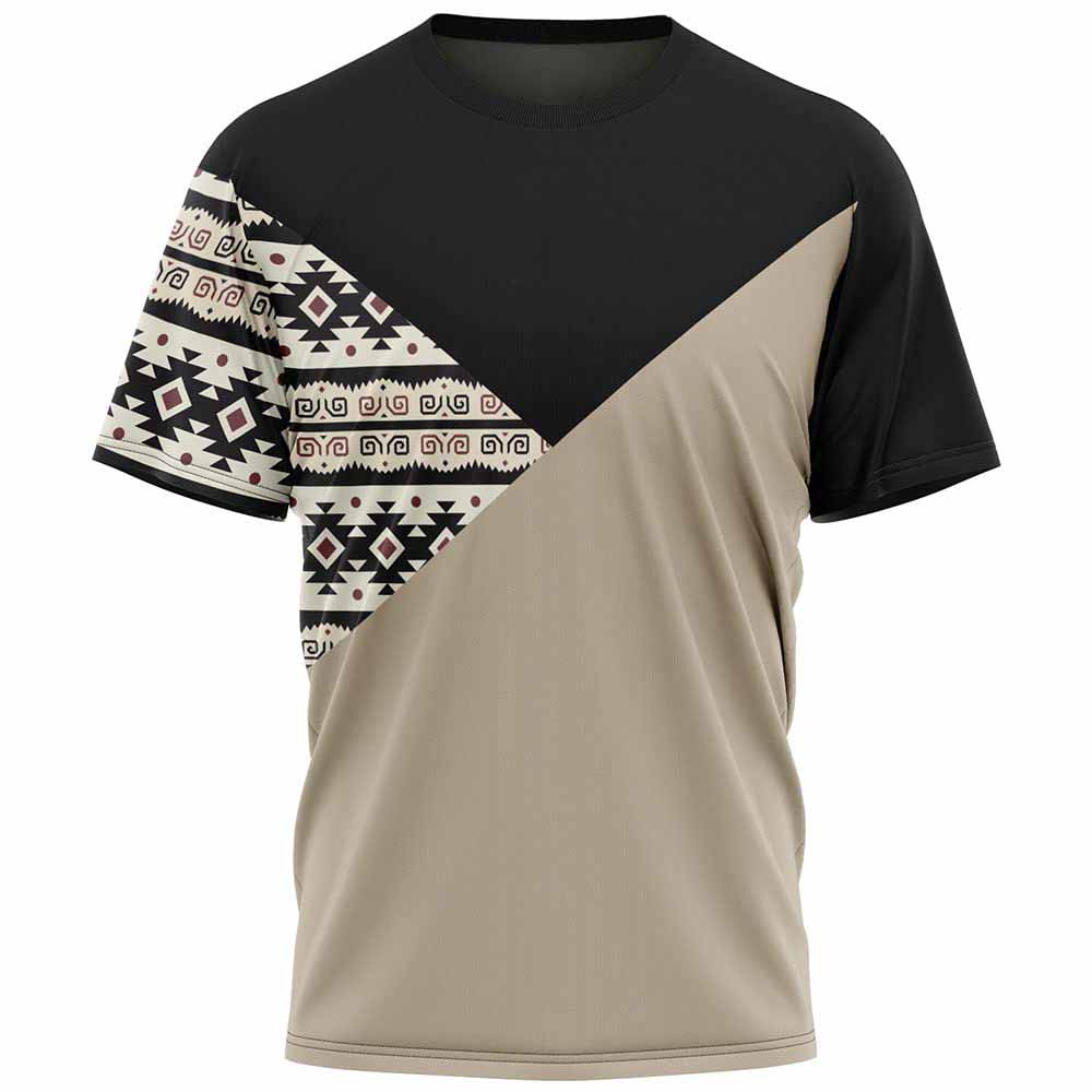 Vintage African Style Ethnic Tribal 3D Print Oversized T-shirts Summer Round Neck Fashionable Casual Short Sleeved Men's T-shirts