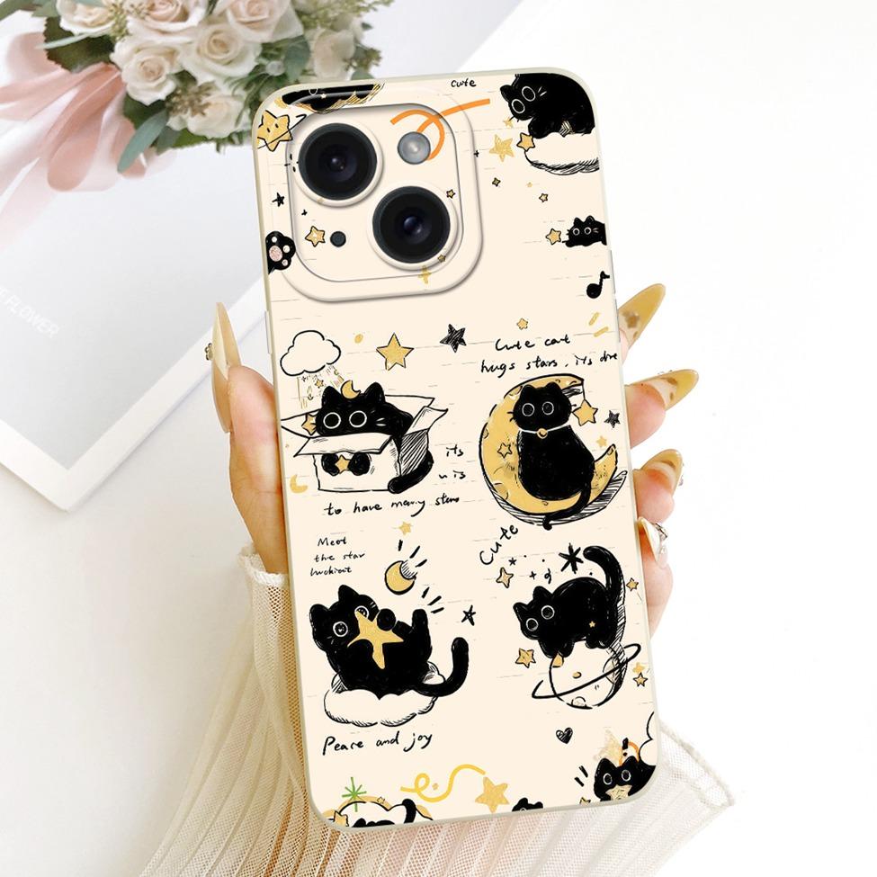6.1'' Casing For iPhone 15 Case Fashion Cartoon Cute Funny Painted Silicone Phone Cover A3090 A2846 A3089 A3092