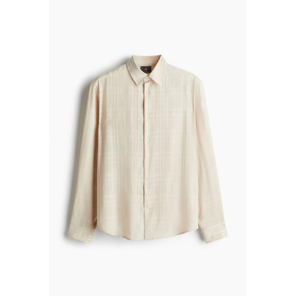 H M Regular Fit sHirt creaM