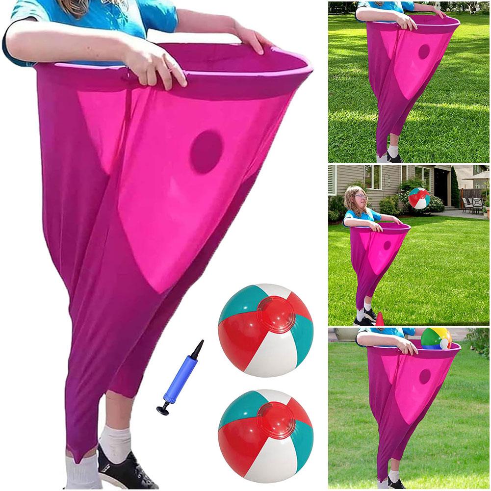Granny Pants Yard Game Set with 2 Bouncy Balls and 1 Air Pump Outdoor Games Field Family Reunion Game for Kids and Adults