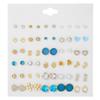Trendy Geometric Pearl & Rhinestone Stud Earring Set - 30 Pairs