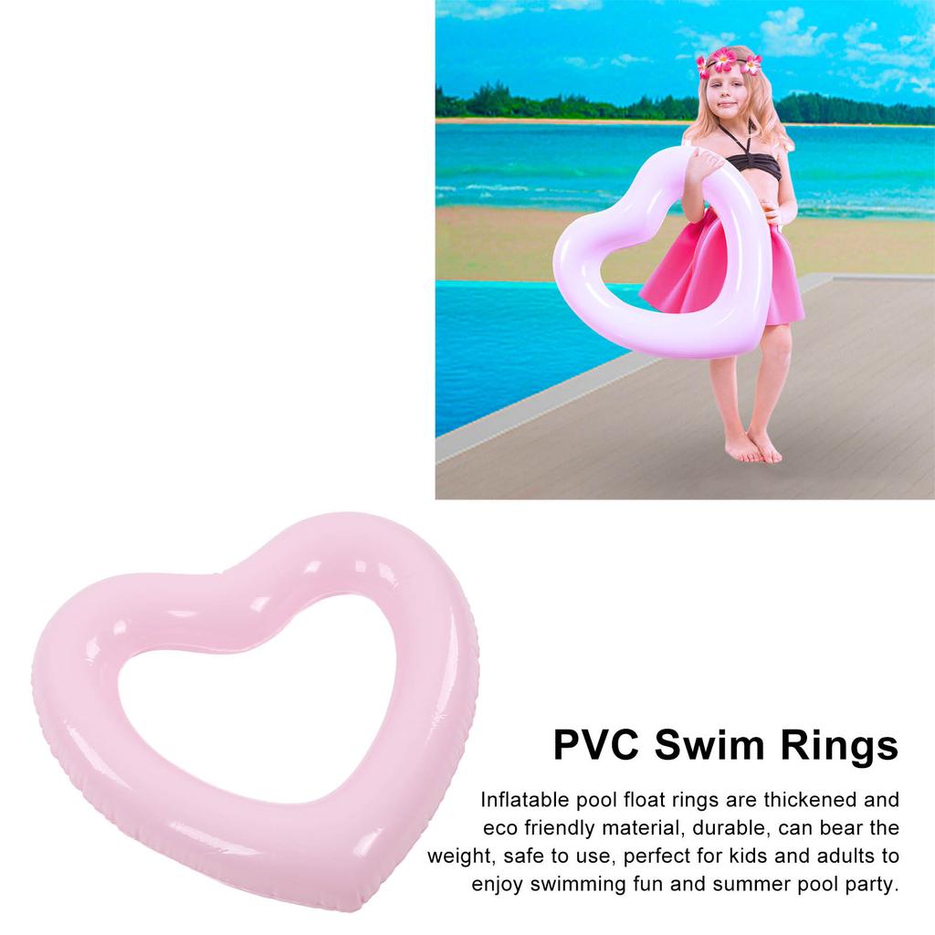 Heart Shaped Swimming 45cm Thick Tear Resistant PVC Material Inflatable Pool Rings for Pool Party Beaches