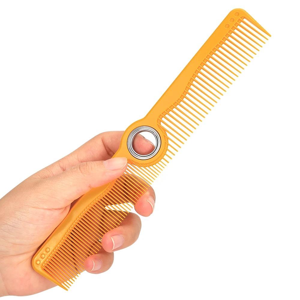 Wide & Fine Tooth Spinning Cutting Comb with Bearing Anti-static Barber Comb  for Salon