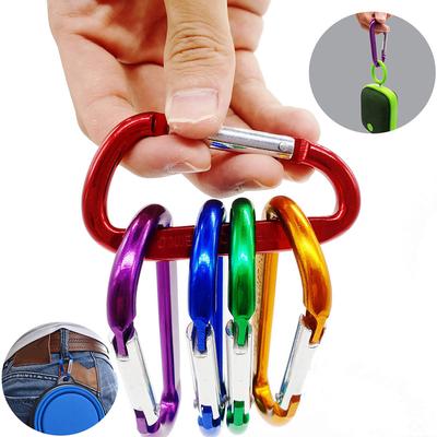 (Gran casa)5PCS Mosquetón Llavero Aluminio D Forma Hebilla Paquete Primavera Para Camping T
