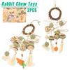 2 Stück Kaninchen Kauspielzeug Sicheres Holz Hamster Spielzeug Set Hängendes Kleintier Kau- und Schleifwerkzeug für Chinchillas Meerschweinchen Vögel
