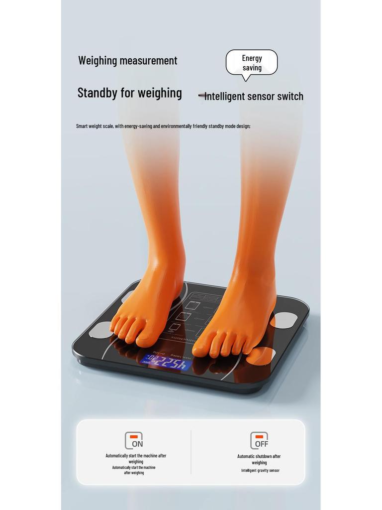Bluetooth Body Fat Scale with Charging Feature - TEMU English Version