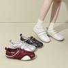 2025 new retro red French Mary Jane shoes women's Velcro casual ballet single shoes flat shoes women