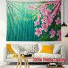 Bamboo Grove and Cherry Blossoms Digital Printing Polyester Wall Tapestry Suitable for Use In Living Rooms Bedrooms Bars Party