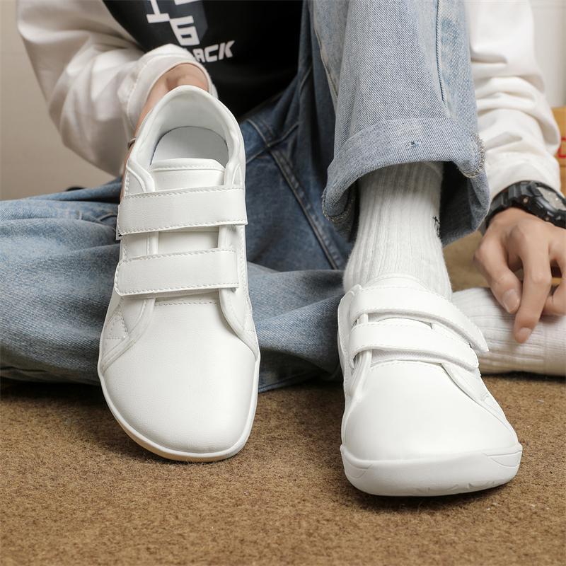 Men Barefoot Casual Flats Wide Palm Driving Shoes orange color Wide Head Walking Shoes White Shoes Large Size