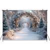Mocsicka Winter Snow Background Photography Christmas Tree Decoration New Year Party Family Adult Child Photo Backdrop Wallpaper