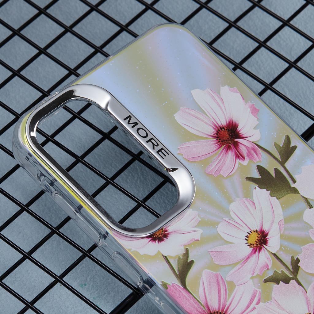 For Samsung Galaxy S25 Case PC + TPU Protective Phone Cover Laser Flower Pattern