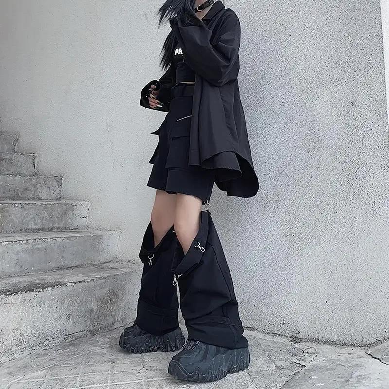 Odnímateľné nohavice Ženy Streetwear s vysokým pásom Sladké Cool Dievčatká Korejská móda Všestranné Ležérne Hip-hop Unisex jarné nohavice