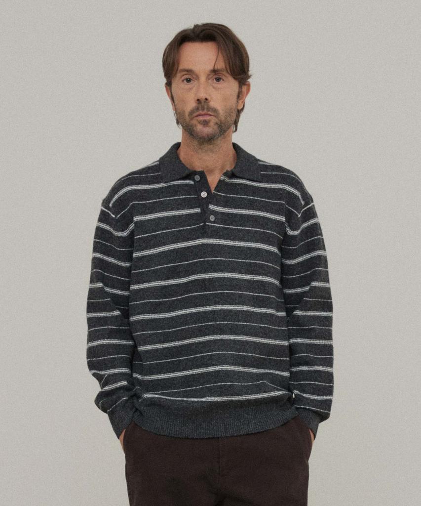 WMC Striped Collar Knit_Grey