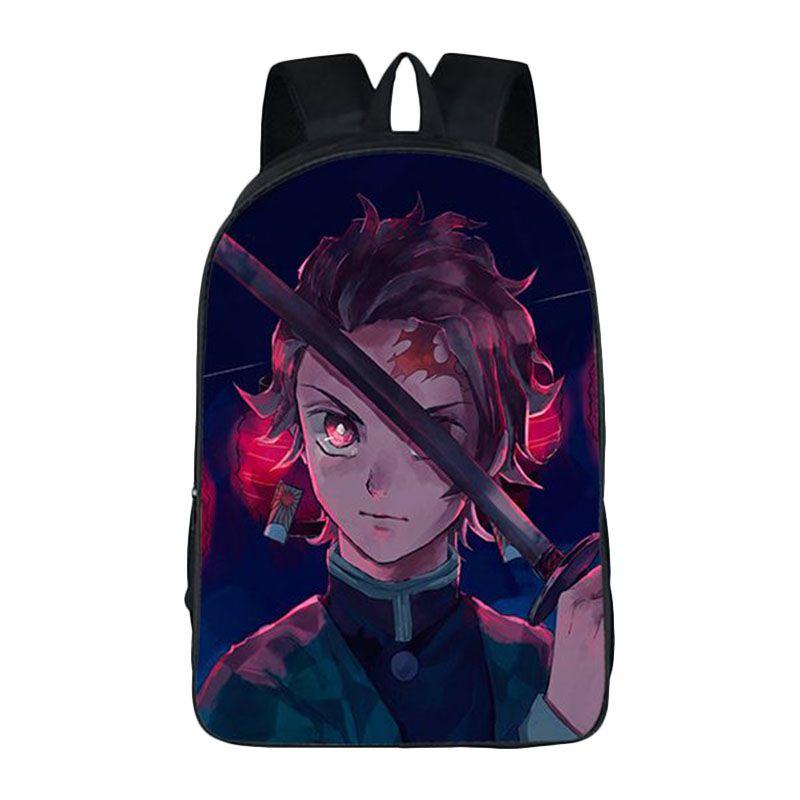 Stylish Demon Slayer School Bag Backpack With Adjustable Comfortable Straps For Boys And Girls