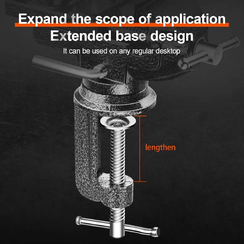 Professional Table Vise , 360° Rotation Work Clamp-On Vise, Versatile Use, Heavy Duty Construction for Woodworking, Metalworking