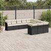 VidaXL Garden Lounge Set 11 Pcs with Cushions Black Braided Resin 3250245