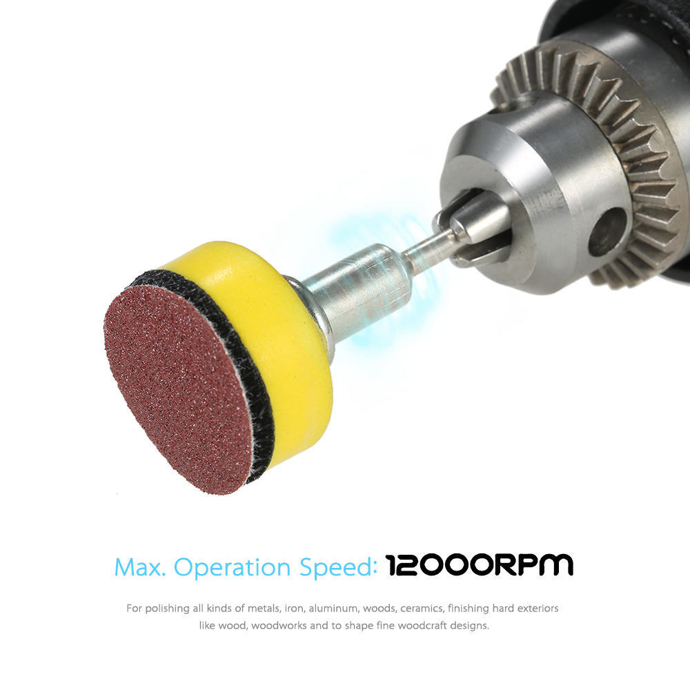 100PCS 25mm Diameter 100 3000 Grits Sanding Paper 1PCS 1 8 Inch Shank Grinding Disc Set