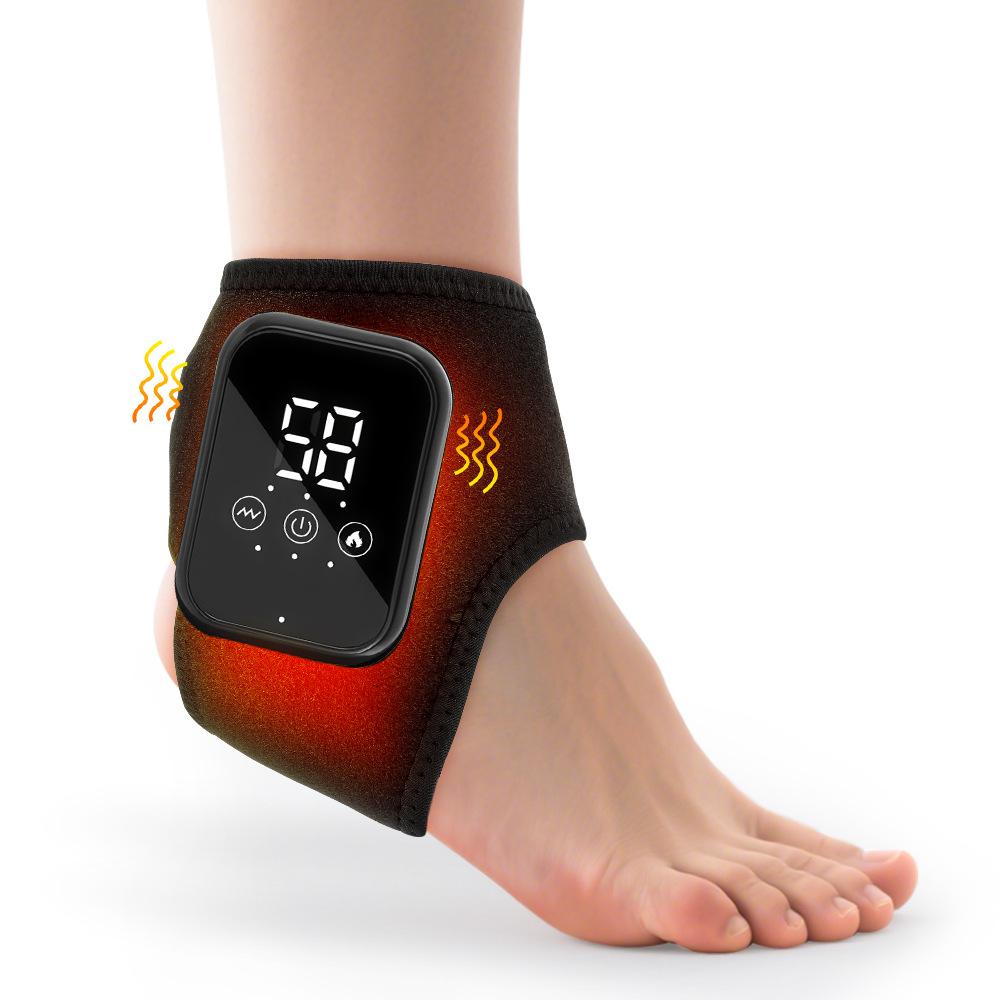 Electric Vibration Ankle Massager Heated Ankle Wrap Foot Protector Support Brace Heating Massage Strap For Joint Sprain