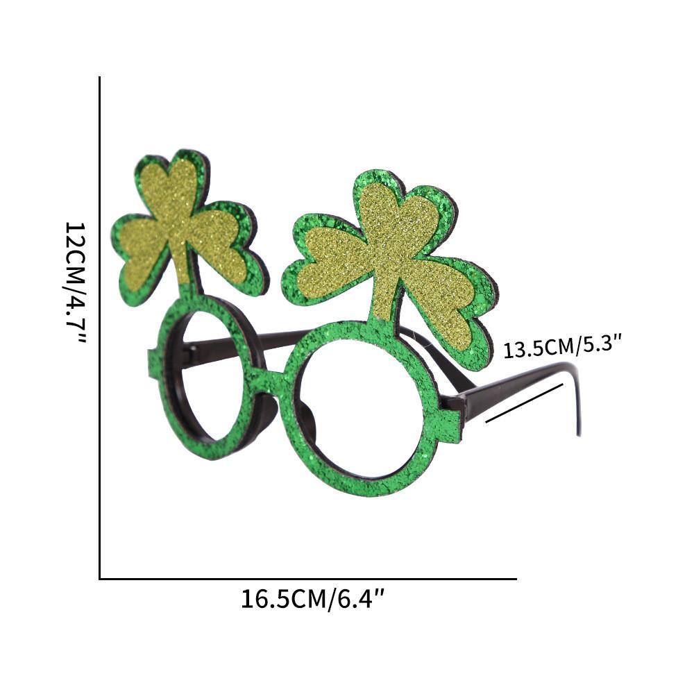 Plastic Stylish Green Glasses With Shamrock And Hat For St Patricks Festivities Day