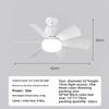 Bedroom Restaurant Kitchen E27 Screw LED Bulb Fan Light Remote Control Acrylic Ceiling Fan Light for Balcony Bathroom