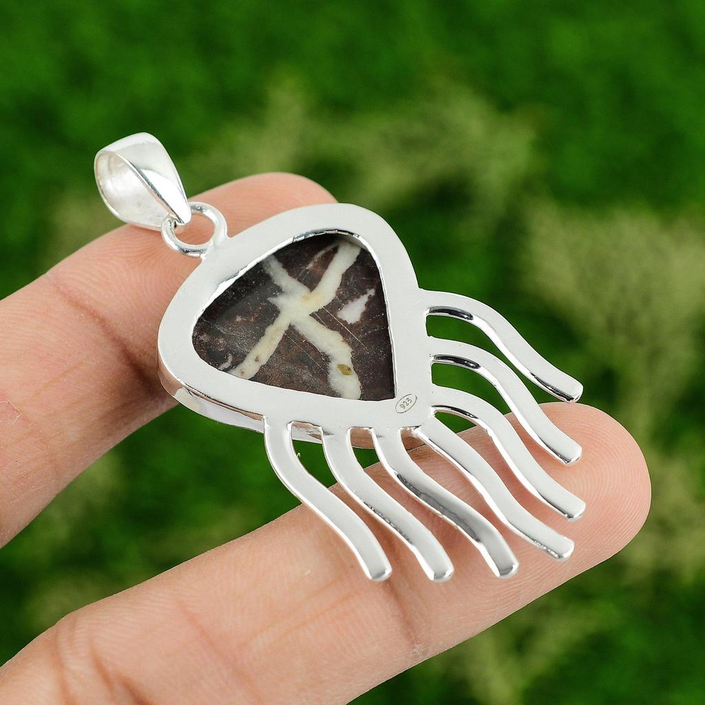 Daughters Day Sale Coconut Jasper Gemstone 925 Silver Sister New Pendant Jewelry
