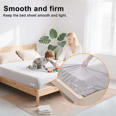4Pcs Bear Bed Sheet Holder with Lock Strip Bedsheet Corner Fastener Keep Sheets Tight All Mattress Size Fitted Sheet Fixing Clip Keeper