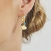 Boucles d'oreilles en argent 925 Luxenter avec cristaux multicolores finis en or jaune 18K - Sten
