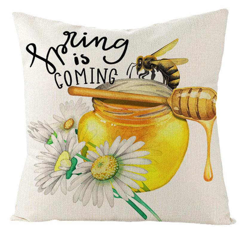 Pillow Farm Sunflower Pillow Cover Happy Summer Thanksgiving Car Waist Support Cushion Home Pillow Cover