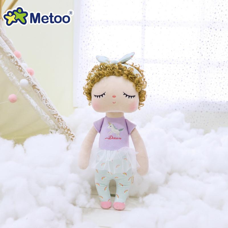 Adorable Metoo Angela Plush Doll With Curly Hair Crystal Super Soft Stuffed Toy For Girls