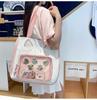 Niedliche Kitten Ita Bag mit großer Kapazität - Transparente Umhängetasche mit Cartoon-Print für Studenten