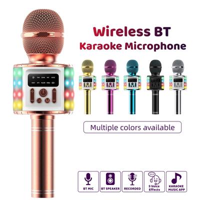 TWS Dual Wireless Karaoke Mikrofon Bluetooth Lautsprecher 5W RGB Licht Stimmwechsler Professionelle Halloween Party Lösung Home KTV Kinder Erwachsene