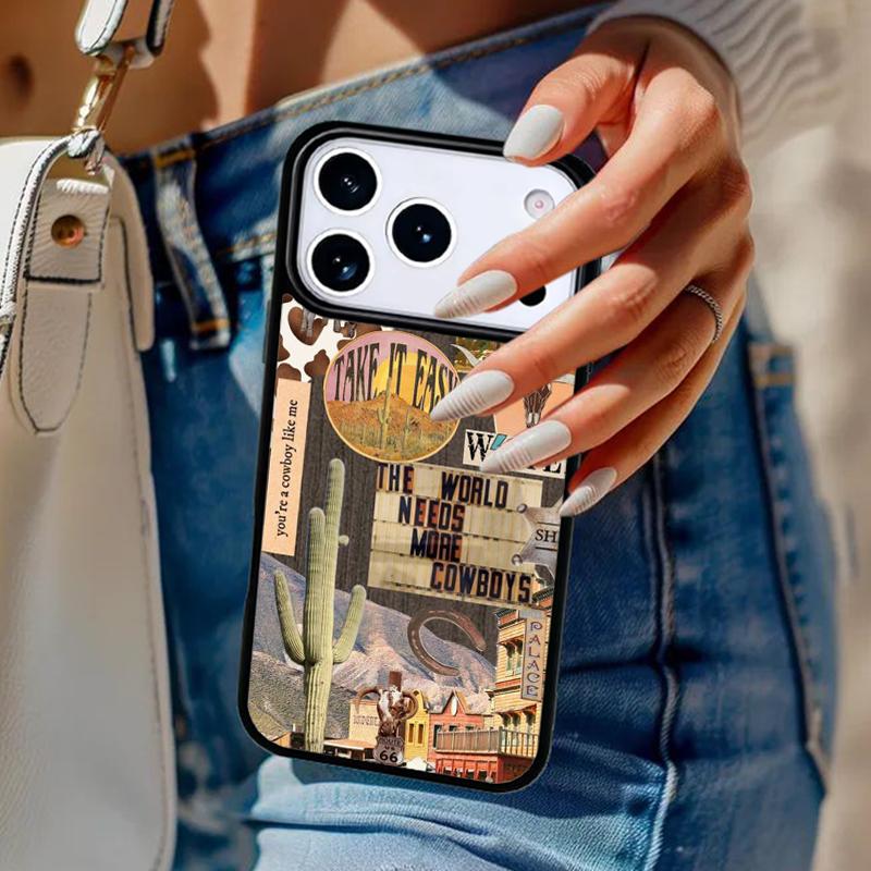 Rodeo Cowboy Lasso Horses Phone Case For iPhone 17 Air 14 15 13 12 Max Cover For Apple 16e 11 Pro Max Plus Coque