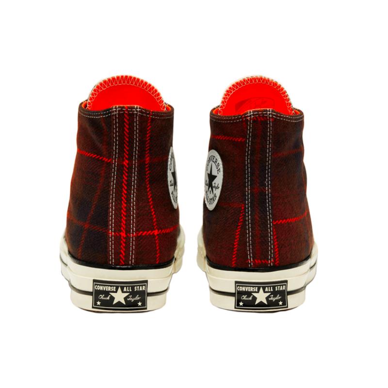 Converse Chuck Taylor All Star 70 Hi Black Orange Plaid Unisex