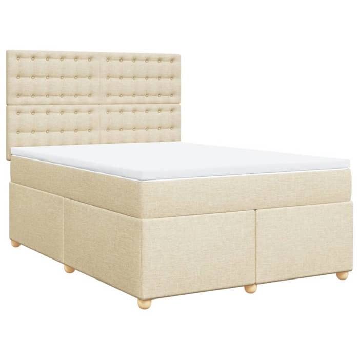 Maison Exclusive - Sommier à lattes de lit avec matelas Crème 160x200 cm Tissu