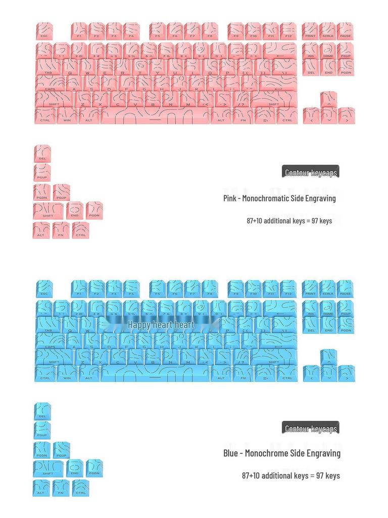 Contour 4.0 Side-Engraved Translucent Custom Keycaps for Magnetic Mechanical Switch Keyboard