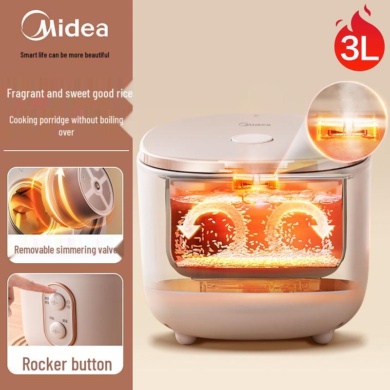 Рисоварка Midea 3 л: Многофункциональная мини-кастрюля с антипригарным покрытием на 3-6 порций